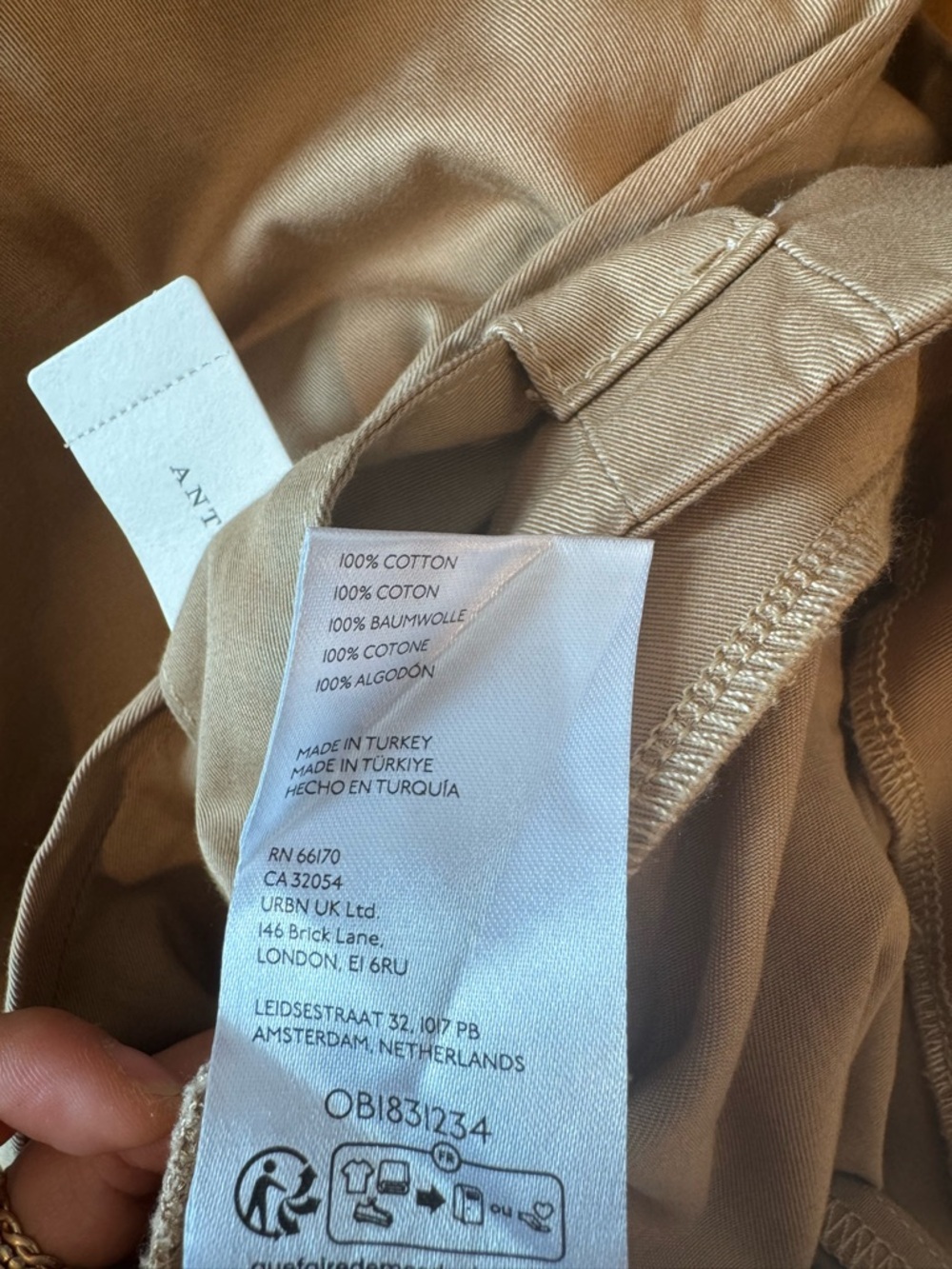 Anthropologie Maeve Tan Wide-Leg culotte Crop Belted work Pants high waist Sz 6 - Picture 12 of 13